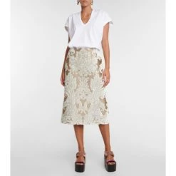 Dries Van Noten Brocade Pencil Skirt