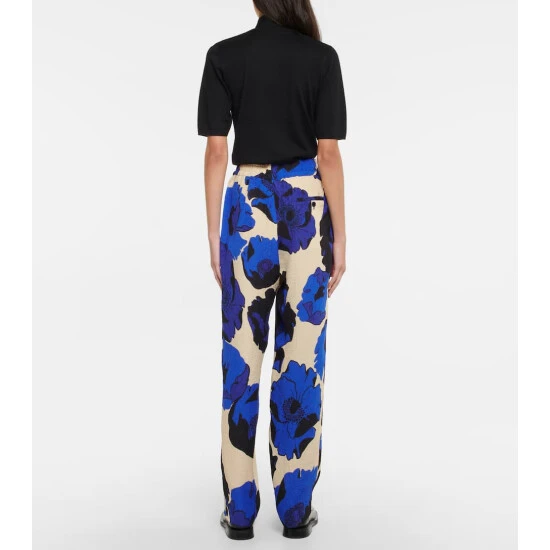 Dries Van Noten Floral Printed Jacquard Straight Pants - Image 2