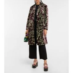 Dries Van Noten Printed Velvet Coat