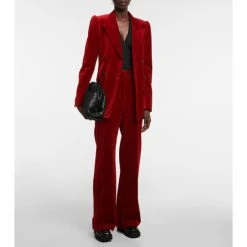Dries Van Noten Pantery Flared Velvet Pants