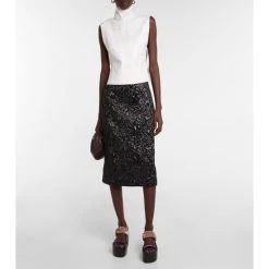 Dries Van Noten Turtleneck Leather Top