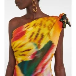 Dries Van Noten One-shoulder Draped Floral Midi Dress -Dries Van Noten Shop unnamed file 543