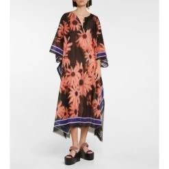 Dries Van Noten Floral Cotton Voile Kaftan