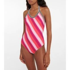 Dries Van Noten Striped Halterneck Swimsuit