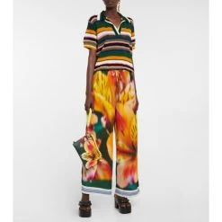 Dries Van Noten Striped Knit Polo Top