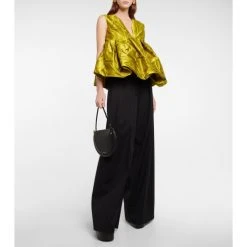 Dries Van Noten Peplum Cloqué Top