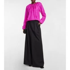 Dries Van Noten Silk Pongé And Cotton Jersey Top
